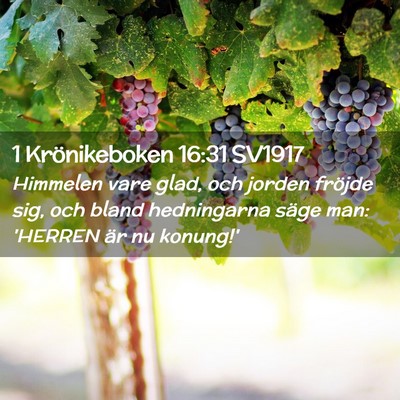 Picture 02 - 1 Krönikeboken 16:31 SV1917 - Himmelen vare glad, och jorden fröjde sig, och - Bible Verse Picture