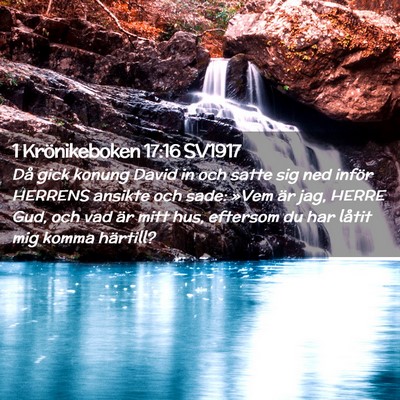 Picture 02 - 1 Krönikeboken 17:16 SV1917 - Då gick konung David in och satte sig ned inför - Bible Verse Picture