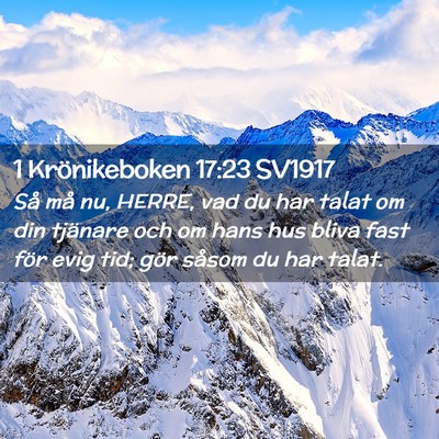 Picture 02 - 1 Krönikeboken 17:23 SV1917 - Så må nu, HERRE, vad du har talat om din - Bible Verse Picture