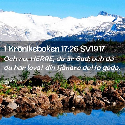 Picture 02 - 1 Krönikeboken 17:26 SV1917 - Och nu, HERRE, du är Gud; och då du har lovat - Bible Verse Picture