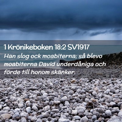 Picture 02 - 1 Krönikeboken 18:2 SV1917 - Han slog ock moabiterna; så blevo moabiterna - Bible Verse Picture