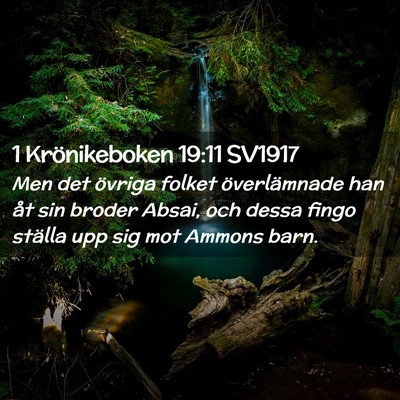 Picture 02 - 1 Krönikeboken 19:11 SV1917 - Men det övriga folket överlämnade han åt sin - Bible Verse Picture