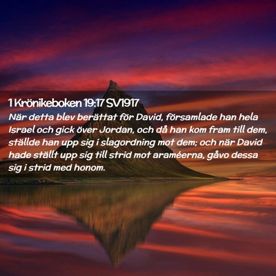Picture 02 - 1 Krönikeboken 19:17 SV1917 - När detta blev berättat för David, församlade - Bible Verse Picture