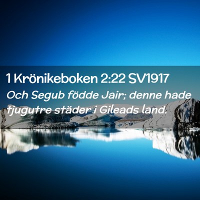 Picture 02 - 1 Krönikeboken 2:22 SV1917 - Och Segub födde Jair; denne hade tjugutre - Bible Verse Picture