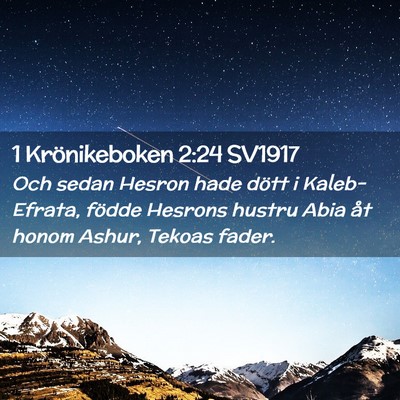 Picture 02 - 1 Krönikeboken 2:24 SV1917 - Och sedan Hesron hade dött i Kaleb-Efrata, - Bible Verse Picture