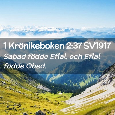 Picture 02 - 1 Krönikeboken 2:37 SV1917 - Sabad födde Eflal, och Eflal födde - Bible Verse Picture