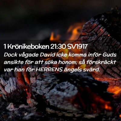 Picture 02 - 1 Krönikeboken 21:30 SV1917 - Dock vågade David icke komma inför Guds ansikte - Bible Verse Picture