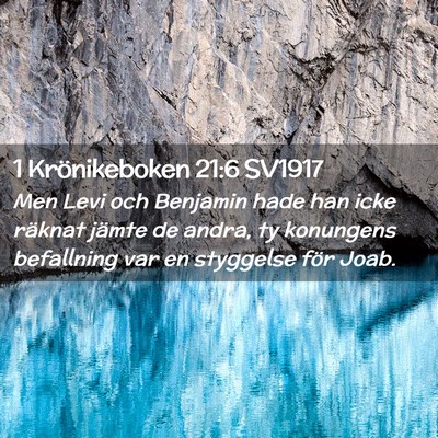 Picture 02 - 1 Krönikeboken 21:6 SV1917 - Men Levi och Benjamin hade han icke räknat - Bible Verse Picture