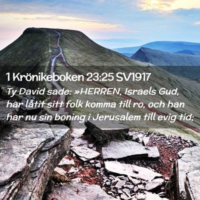Picture 02 - 1 Krönikeboken 23:25 SV1917 - Ty David sade: »HERREN, Israels Gud, har låtit - Bible Verse Picture