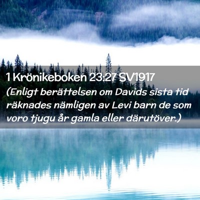 Picture 02 - 1 Krönikeboken 23:27 SV1917 - (Enligt berättelsen om Davids sista tid - Bible Verse Picture