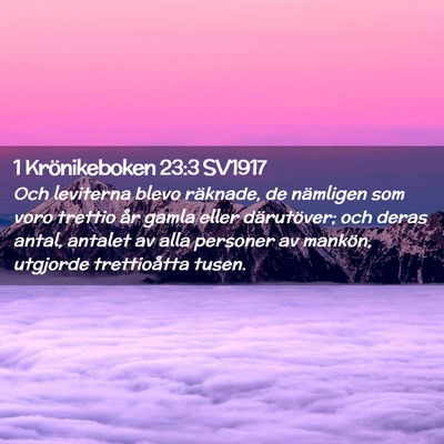 Picture 02 - 1 Krönikeboken 23:3 SV1917 - Och leviterna blevo räknade, de nämligen som - Bible Verse Picture