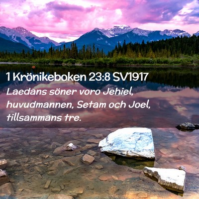 Picture 02 - 1 Krönikeboken 23:8 SV1917 - Laedans söner voro Jehiel, huvudmannen, Setam - Bible Verse Picture