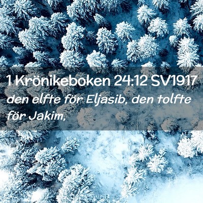 Picture 02 - 1 Krönikeboken 24:12 SV1917 - den elfte för Eljasib, den tolfte för - Bible Verse Picture