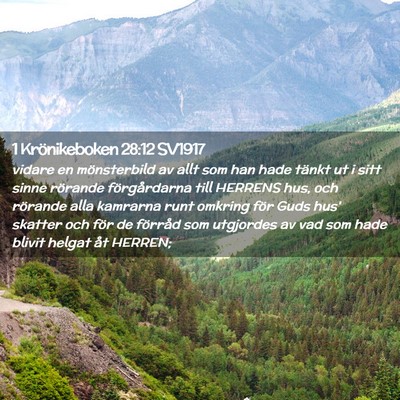 Picture 02 - 1 Krönikeboken 28:12 SV1917 - vidare en mönsterbild av allt som han hade - Bible Verse Picture