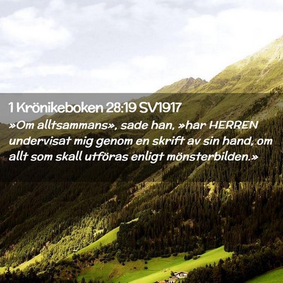 Picture 02 - 1 Krönikeboken 28:19 SV1917 - »Om alltsammans», sade han, »har HERREN - Bible Verse Picture