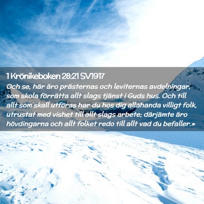 Picture 02 - 1 Krönikeboken 28:21 SV1917 - Och se, här äro prästernas och leviternas - Bible Verse Picture