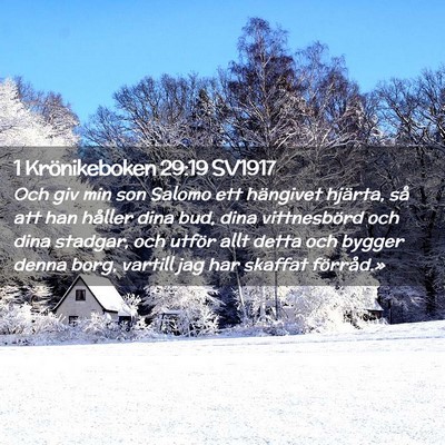 Picture 02 - 1 Krönikeboken 29:19 SV1917 - Och giv min son Salomo ett hängivet hjärta, så - Bible Verse Picture