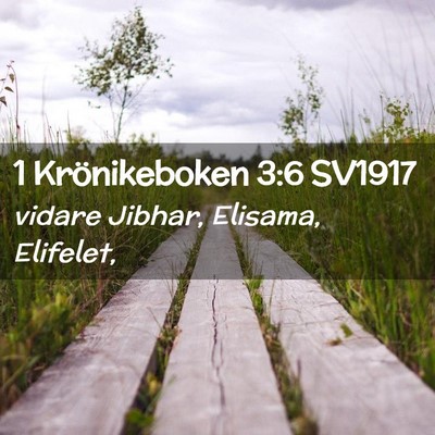 Picture 02 - 1 Krönikeboken 3:6 SV1917 - vidare Jibhar, Elisama, - Bible Verse Picture