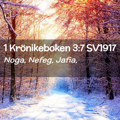 Picture 02 - 1 Krönikeboken 3:7 SV1917 - Noga, Nefeg, - Bible Verse Picture