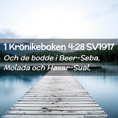 Picture 02 - 1 Krönikeboken 4:28 SV1917 - Och de bodde i Beer-Seba, Molada och - Bible Verse Picture