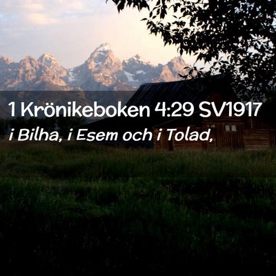 Picture 02 - 1 Krönikeboken 4:29 SV1917 - i Bilha, i Esem och i - Bible Verse Picture