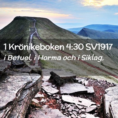 Picture 02 - 1 Krönikeboken 4:30 SV1917 - i Betuel, i Horma och i - Bible Verse Picture