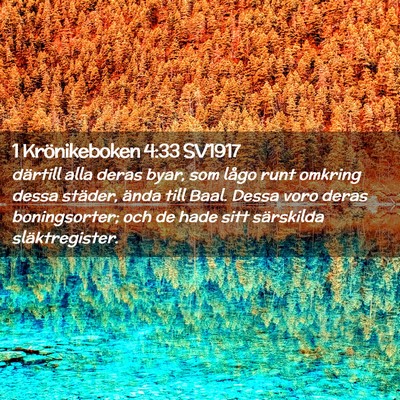 Picture 02 - 1 Krönikeboken 4:33 SV1917 - därtill alla deras byar, som lågo runt omkring - Bible Verse Picture