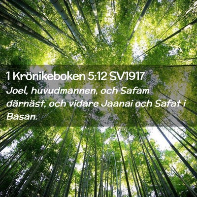 Picture 02 - 1 Krönikeboken 5:12 SV1917 - Joel, huvudmannen, och Safam därnäst, och - Bible Verse Picture
