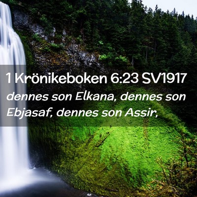 Picture 02 - 1 Krönikeboken 6:23 SV1917 - dennes son Elkana, dennes son Ebjasaf, dennes son - Bible Verse Picture