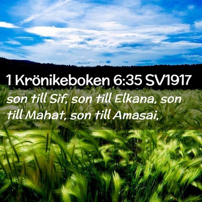 Picture 02 - 1 Krönikeboken 6:35 SV1917 - son till Sif, son till Elkana, son till Mahat, - Bible Verse Picture