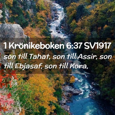 Picture 02 - 1 Krönikeboken 6:37 SV1917 - son till Tahat, son till Assir, son till Ebjasaf, - Bible Verse Picture