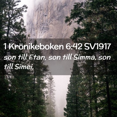 Picture 02 - 1 Krönikeboken 6:42 SV1917 - son till Etan, son till Simma, son till - Bible Verse Picture