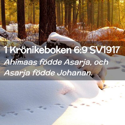 Picture 02 - 1 Krönikeboken 6:9 SV1917 - Ahimaas födde Asarja, och Asarja födde - Bible Verse Picture