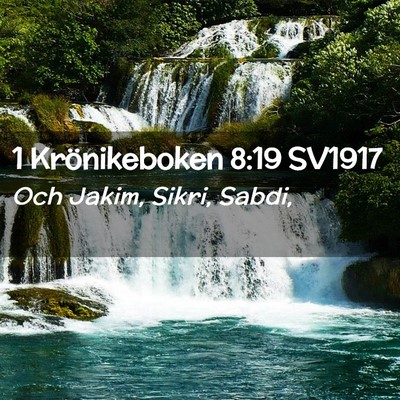 Picture 02 - 1 Krönikeboken 8:19 SV1917 - Och Jakim, Sikri, - Bible Verse Picture
