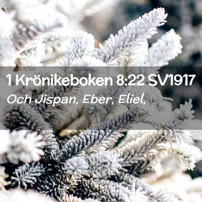 Picture 02 - 1 Krönikeboken 8:22 SV1917 - Och Jispan, Eber, - Bible Verse Picture