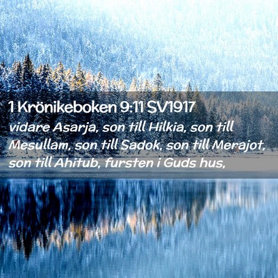 Picture 02 - 1 Krönikeboken 9:11 SV1917 - vidare Asarja, son till Hilkia, son till - Bible Verse Picture