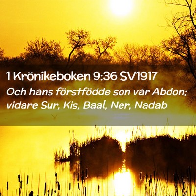 Picture 02 - 1 Krönikeboken 9:36 SV1917 - Och hans förstfödde son var Abdon; vidare Sur, - Bible Verse Picture