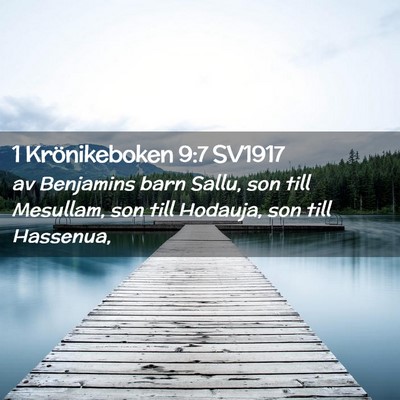 Picture 02 - 1 Krönikeboken 9:7 SV1917 - av Benjamins barn Sallu, son till Mesullam, son - Bible Verse Picture