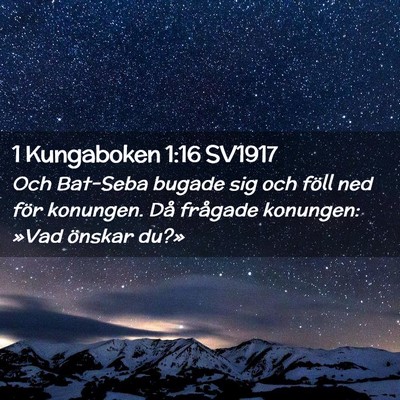Picture 02 - 1 Kungaboken 1:16 SV1917 - Och Bat-Seba bugade sig och föll ned för - Bible Verse Picture