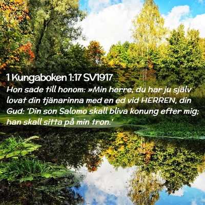 Picture 02 - 1 Kungaboken 1:17 SV1917 - Hon sade till honom: »Min herre, du har ju - Bible Verse Picture