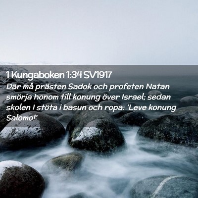 Picture 02 - 1 Kungaboken 1:34 SV1917 - Där må prästen Sadok och profeten Natan - Bible Verse Picture
