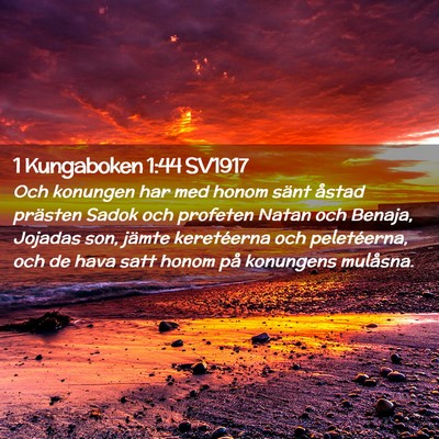 Picture 02 - 1 Kungaboken 1:44 SV1917 - Och konungen har med honom sänt åstad prästen - Bible Verse Picture
