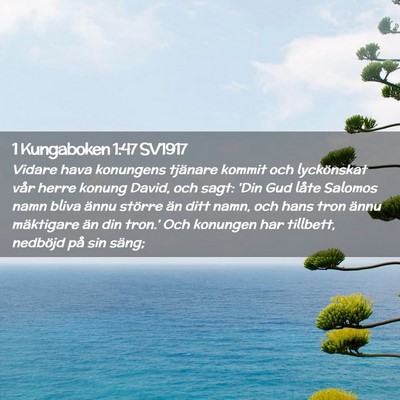 Picture 02 - 1 Kungaboken 1:47 SV1917 - Vidare hava konungens tjänare kommit och - Bible Verse Picture