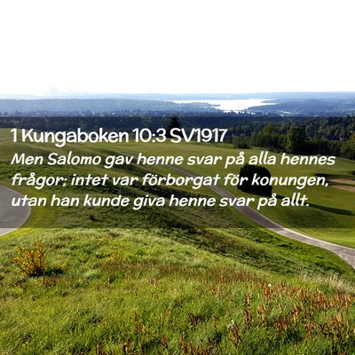 Picture 02 - 1 Kungaboken 10:3 SV1917 - Men Salomo gav henne svar på alla hennes - Bible Verse Picture