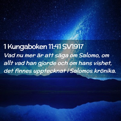 Picture 02 - 1 Kungaboken 11:41 SV1917 - Vad nu mer är att säga om Salomo, om allt vad - Bible Verse Picture