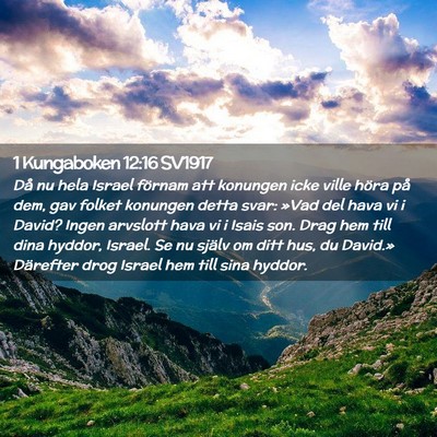 Picture 02 - 1 Kungaboken 12:16 SV1917 - Då nu hela Israel förnam att konungen icke - Bible Verse Picture
