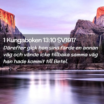 Picture 02 - 1 Kungaboken 13:10 SV1917 - Därefter gick han sina färde en annan väg och - Bible Verse Picture