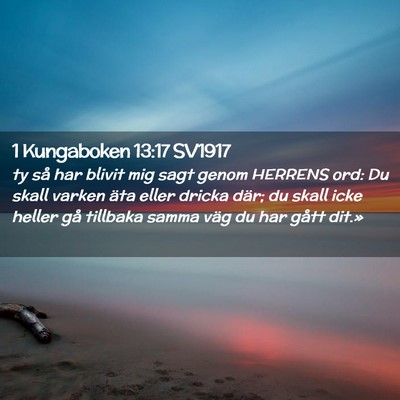 Picture 02 - 1 Kungaboken 13:17 SV1917 - ty så har blivit mig sagt genom HERRENS ord: Du - Bible Verse Picture