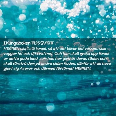 Picture 02 - 1 Kungaboken 14:15 SV1917 - HERREN skall slå Israel, så att det bliver likt - Bible Verse Picture