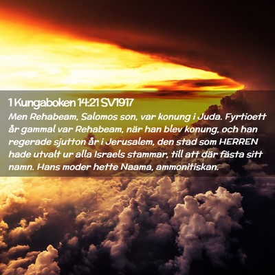 Picture 02 - 1 Kungaboken 14:21 SV1917 - Men Rehabeam, Salomos son, var konung i Juda. - Bible Verse Picture